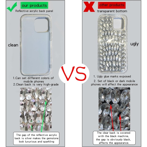 Compatible with iPhone 15 Case for Women，Very Shiny Luxury Bling Phone Case with 3D Glitter Sparkle Crystal