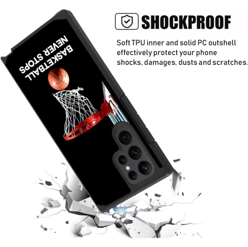 Étui Ultra pour Galaxy S23, étui hybride robuste antichoc double couche en polycarbonate rigide et silicone souple