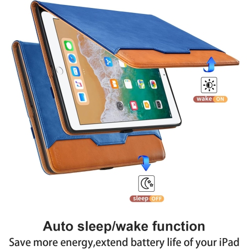 iPad 9.7 Case for iPad 6th / 5th Generation/iPad Air 2 / iPad Air- [Hand Strap] Multi-Angle Viewing Stand PU Leather