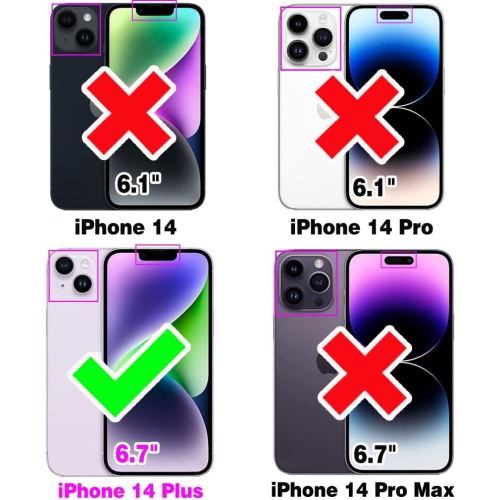 Compatible with iPhone 14 Plus 6.7 inch Wallet Case and Tempered Glass Screen Protector Leather Flip Card