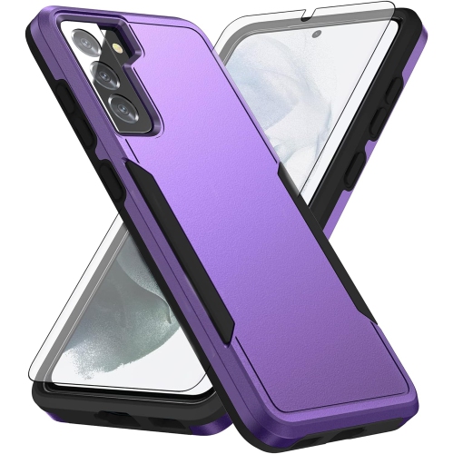 Étui de téléphone pour Galaxy S21 S 21 5G 6,2&nbsp;po de Samsung avec protecteur d'écran en verre trempé et étui mince