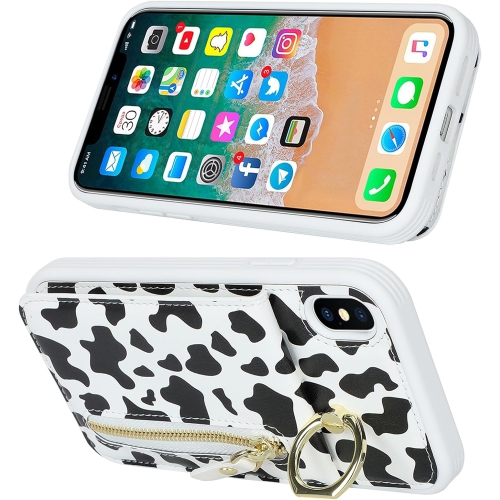 for iPhone Xs/X Phone Case with Card Holder,iPhone Xs Case for Women Men with Credit ID Card Slot Holder,360