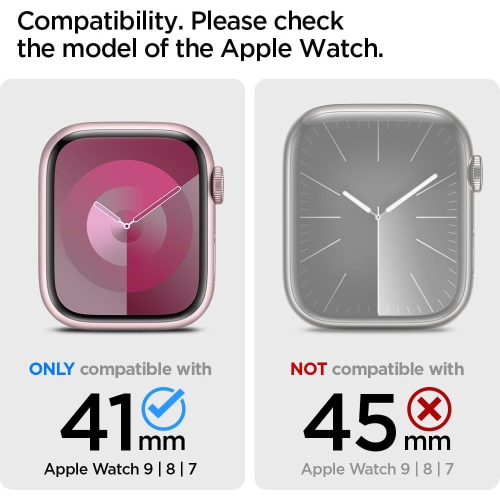 Tough Armor Designed for Apple Watch Series 9/8/7 41mm Case with Built-in Touch Sensitive Tempered Glass Screen