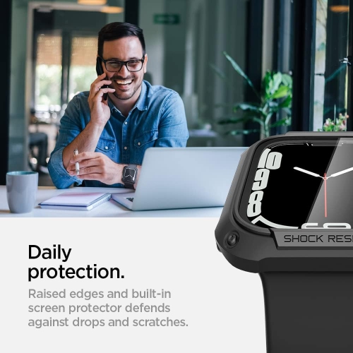 Tough Armor Designed for Apple Watch Series 9/8/7 41mm Case with Built-in Touch Sensitive Tempered Glass Screen