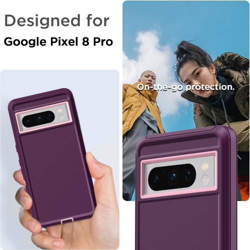 for Google Pixel 8 Pro Case Heavy Duty, Shockproof Drop Protective Rugged Tough Durable Cell Phone Cover