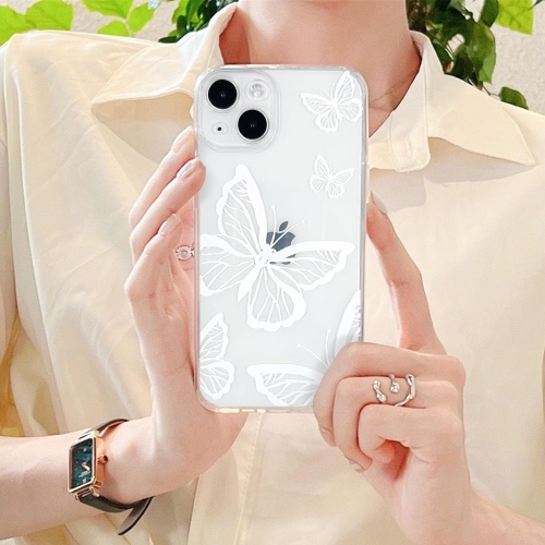 Compatible avec les étuis iPhone 13, les protecteurs pare-chocs souples en TPUR avec motifs de papillons transparents mignons pour filles