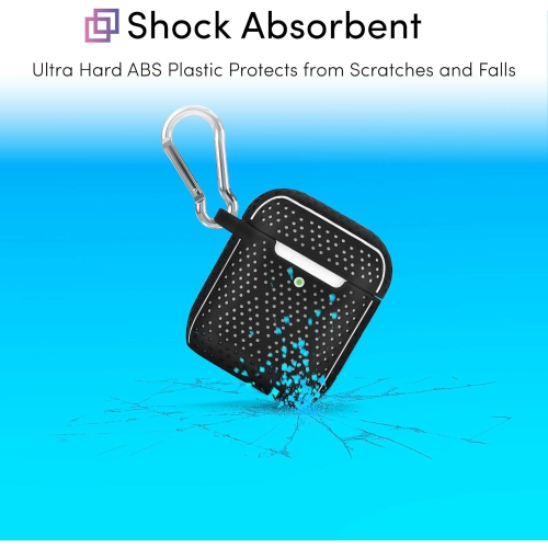 Étui pour AirPods avec porte-clés - Étui protecteur rigide en silicone pour AirPods porte-clés avec mousqueton