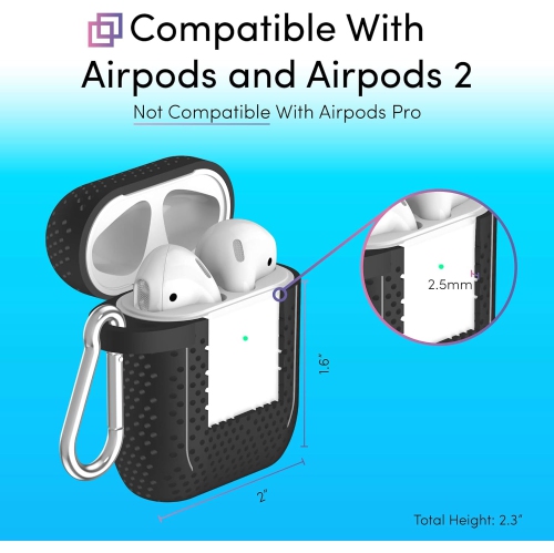 Étui pour AirPods avec porte-clés - Étui protecteur rigide en silicone pour AirPods porte-clés avec mousqueton