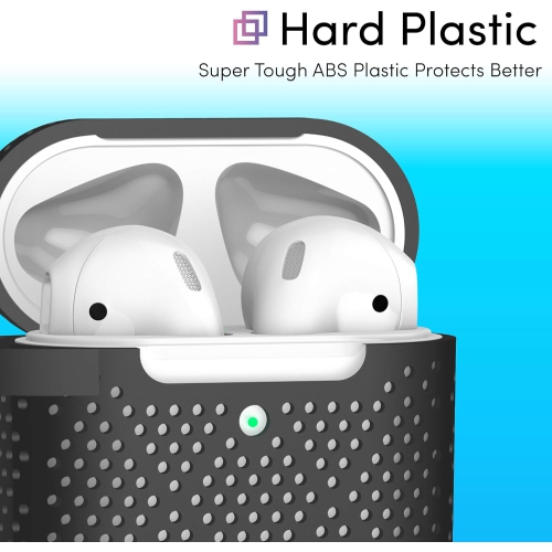 Étui pour AirPods avec porte-clés - Étui protecteur rigide en silicone pour AirPods porte-clés avec mousqueton