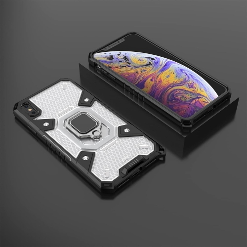 Phone Case for iPhone Xs Max with Tempered Glass Screen Protector Cover and Ring Holder Stand Rugged Slim Cell