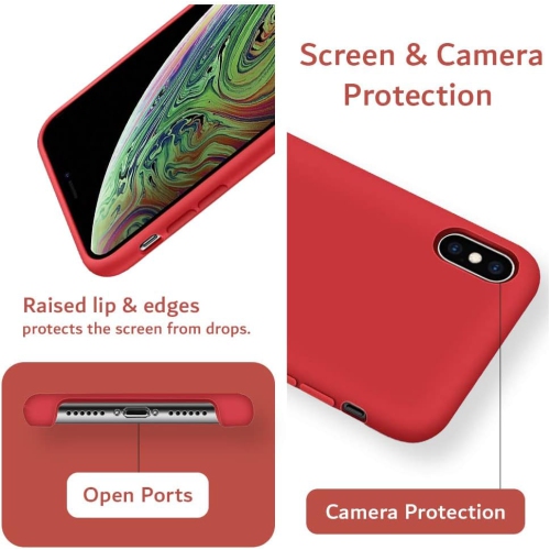 Slim Silicone Fit Designed for iPhone Xs Max Case, Protective Soft Flexible Silicone Rubber Phone Case Designed