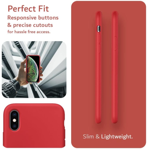 Slim Silicone Fit Designed for iPhone Xs Max Case, Protective Soft Flexible Silicone Rubber Phone Case Designed