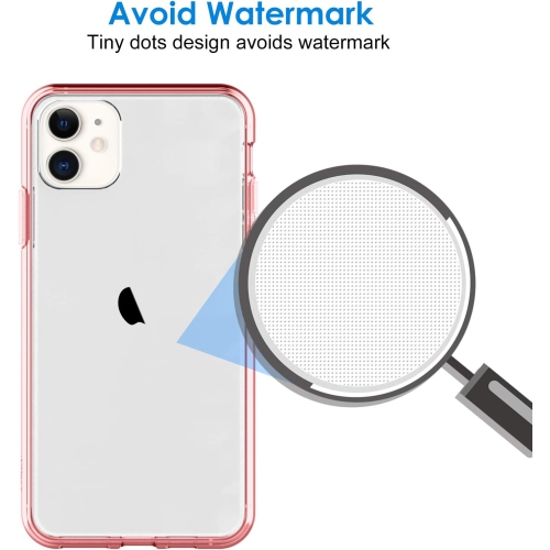 Étui pour iPhone 11 de 6,1 po, protecteur antichoc, arrière transparent antirayure (rose doré)