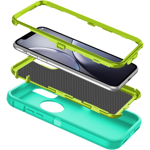 for iPhone XR Case Shockproof Dust/Drop Proof 3-Layer Full Body Protection [Without Screen Protector] Rugged