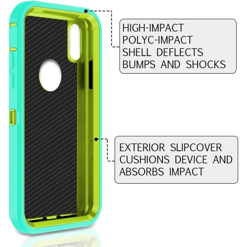 for iPhone XR Case Shockproof Dust/Drop Proof 3-Layer Full Body Protection [Without Screen Protector] Rugged