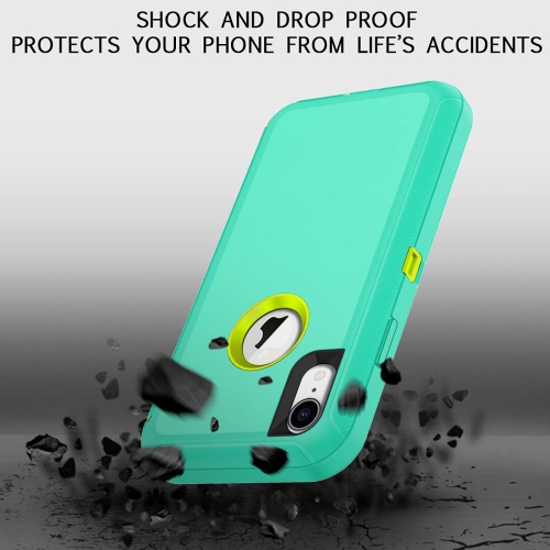 for iPhone XR Case Shockproof Dust/Drop Proof 3-Layer Full Body Protection [Without Screen Protector] Rugged