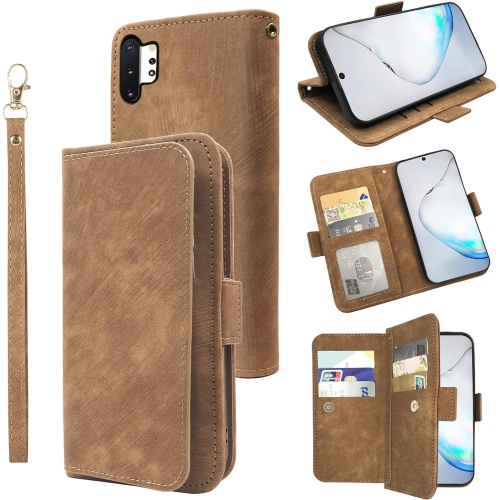 Image 1 of 5.. Compatible with Samsung Galaxy Note 10 Plus Glaxay Note10+ 5G Wallet Case Wrist Strap Lanyard Leather Flip
