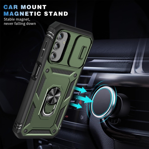 Compatible with Samsung Galaxy A14 4G/5G Case with Stand & Slide Camera Cover,Heavy Duty Full Body Shockproof
