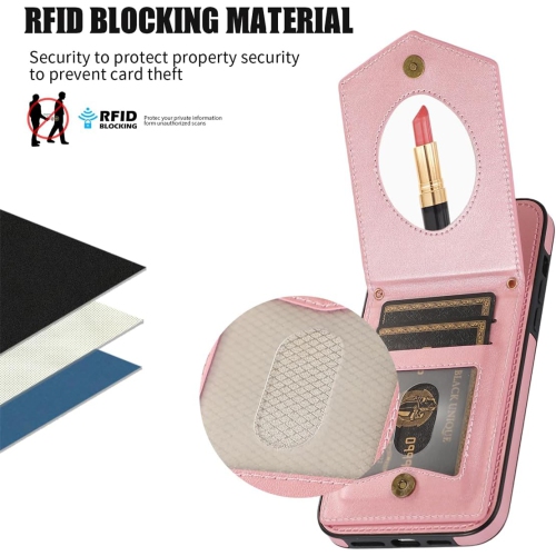 Phone Case for iPhone 15 Pro Max 6.7 inch Wallet Cover with Screen Protector and Mirror Card Holder Crossbody