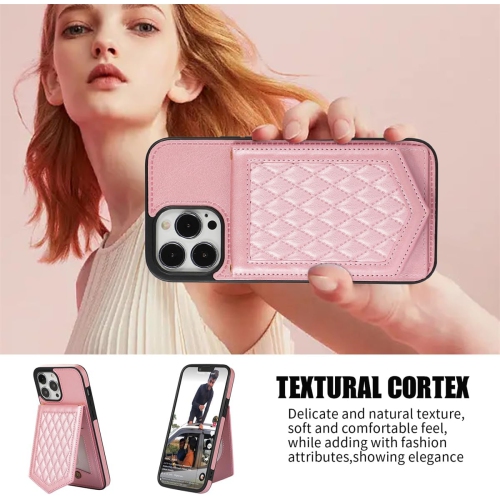 Phone Case for iPhone 15 Pro Max 6.7 inch Wallet Cover with Screen Protector and Mirror Card Holder Crossbody