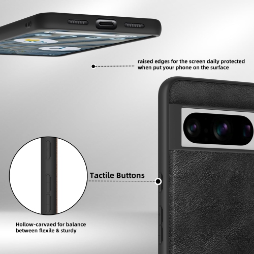 Étui pour Pixel 8 Pro de Google, mince, mince, mince, en cuir de polyuréthane souple et antichoc, étui protecteur pour téléphone en TPUR