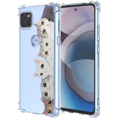 UNKNOWN  for Moto One 5G Ace Moto G 5G 2021 Xt2113 Case Clear Cute Cat Pattern Cartoon Animal Design Soft Tpu Cover