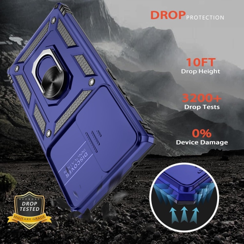 for Galaxy Note 20 Ultra Case with HD Screen Protector, Build in 360° Rotating Ring Kickstand [Military Grade]