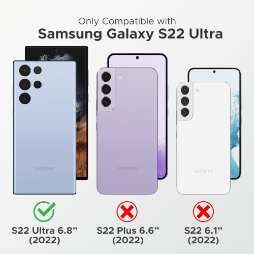 Military Armor Series Case for Samsung Galaxy S22 Ultra 2022,Build-in Kickstand & Camera Protection Sliding