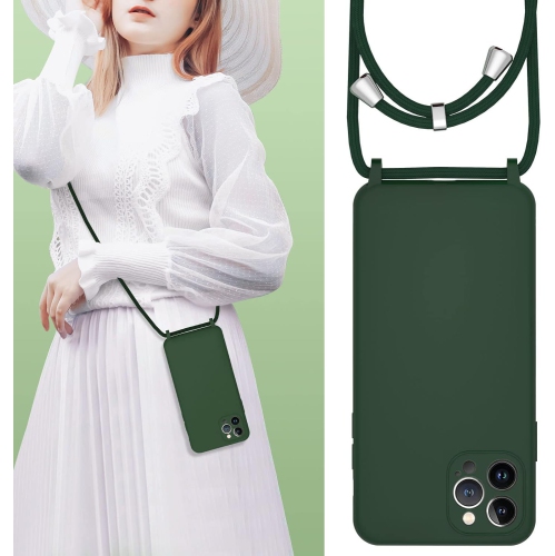 Dragonne pour téléphone iPhone 15 Pro 6,1&nbsp;po, étui pour téléphone en silicone avec bandoulière ajustable