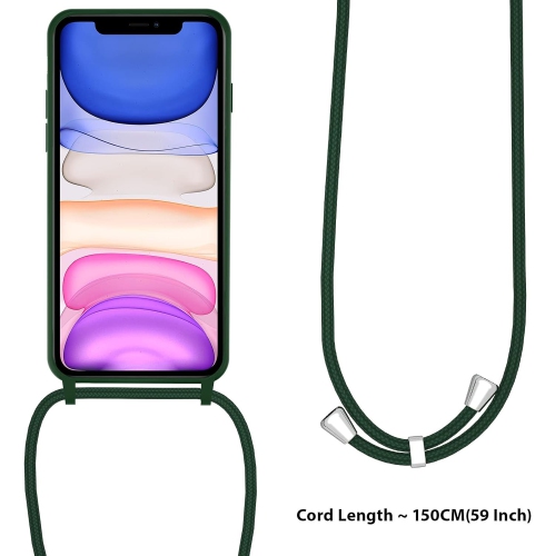 Dragonne pour téléphone iPhone 15 Pro 6,1&nbsp;po, étui pour téléphone en silicone avec bandoulière ajustable