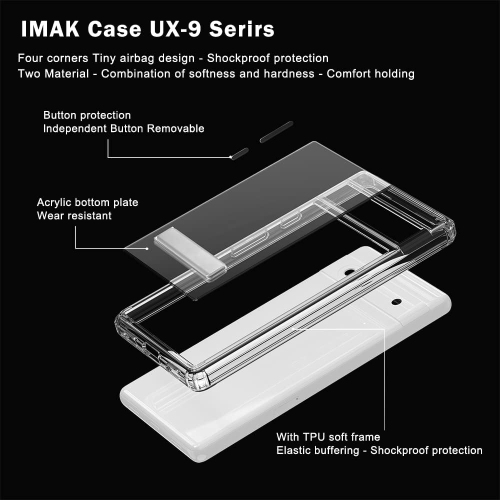 Étui Pixel béquille métallique Google Pixel 7, ne jaunit pas Google Pixel 7 transparent hybride acrylique antichoc [militaire