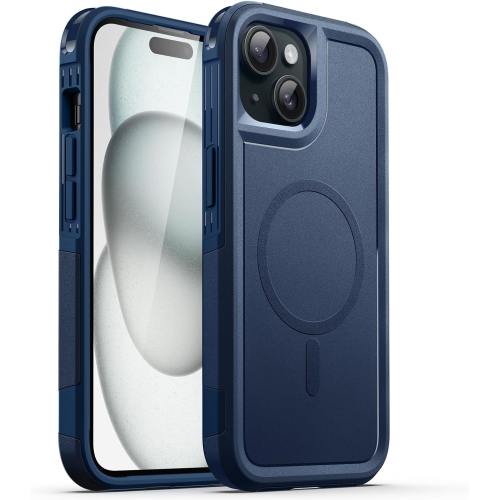 Étui pour iPhone 15 plus de 6,7 po compatible avec MagSafe, protection robuste double couche, antichoc