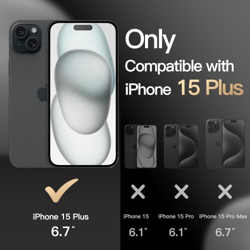 Étui pour iPhone 15 plus de 6,7 po compatible avec MagSafe, protection robuste double couche, antichoc