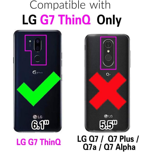 Compatible with LG G7 ThinQ Wallet Case Wrist Strap Lanyard Leather Flip Card Holder Stand Cell Phone Cover