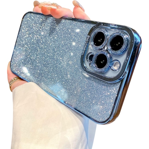 Compatible with iPhone 12 Pro Max Case Glitter Luxury Cute Clear Flexible Plating Cover Camera Protection