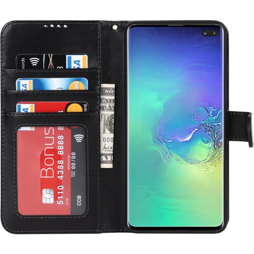Étui portefeuille pour Galaxy S10 plus de Samsung, pochette pour carte en cuir de qualité supérieure avec fente pour carte, fermeture magnétique,