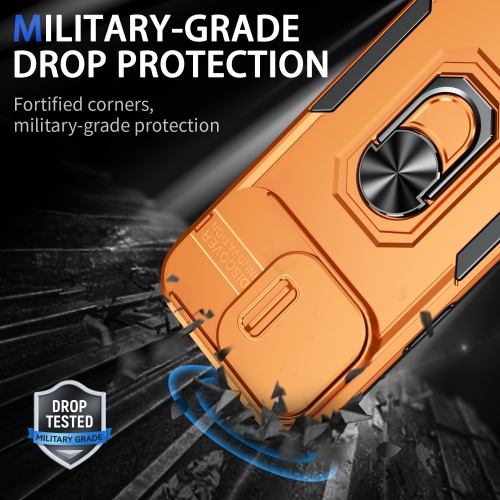 Pour étui iPhone 15 Pro avec couvercle coulissant et 2 protecteurs d'écran, étuis pour téléphone antichoc de qualité militaire