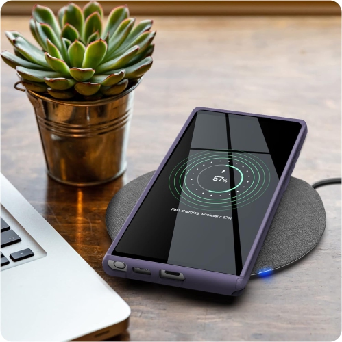 Rebel Series Designed for Samsung Galaxy S22 Ultra Case, Protective Heavy Duty Phone Case - Purple