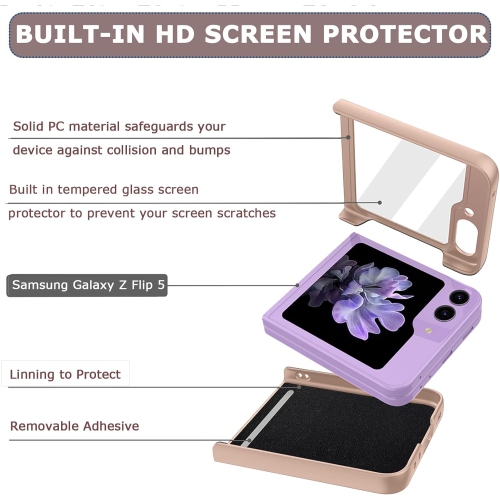 Compatible Glitter Case for Samsung Galaxy Z Flip 5 5G Case Screen Protector,Luxury Bling Rhinestone Diamond Case