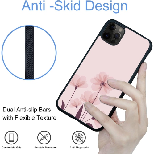 Cute Aesthetic Pink Flower Phone Case for iPhone 14, Hard Case for iPhone 14 Slim Protective Phone Cover