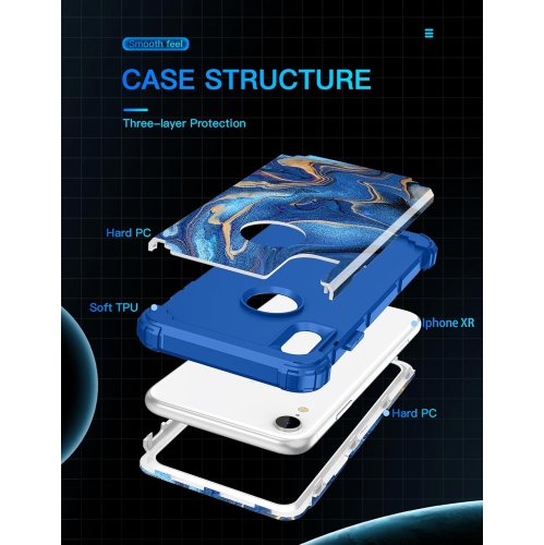 for iPhone XR 2018 Case Floral 3 in 1 Heavy Duty Hybrid Sturdy High Impact Shockproof Rugged Durable Protective