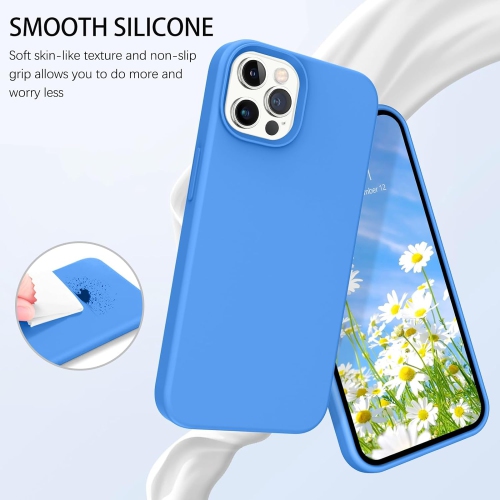 iPhone 13 Pro Max Case,Slim Silky Soft Silicone Rubber[Microfiber Cloth Lining Cushion|Anti Scratch] Shockproof