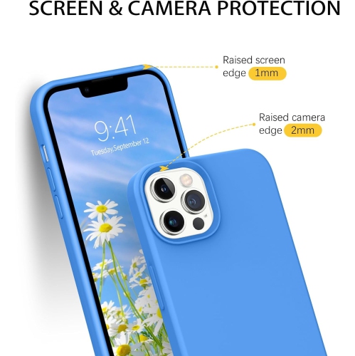 iPhone 13 Pro Max Case,Slim Silky Soft Silicone Rubber[Microfiber Cloth Lining Cushion|Anti Scratch] Shockproof