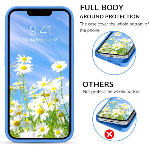 iPhone 13 Pro Max Case,Slim Silky Soft Silicone Rubber[Microfiber Cloth Lining Cushion|Anti Scratch] Shockproof