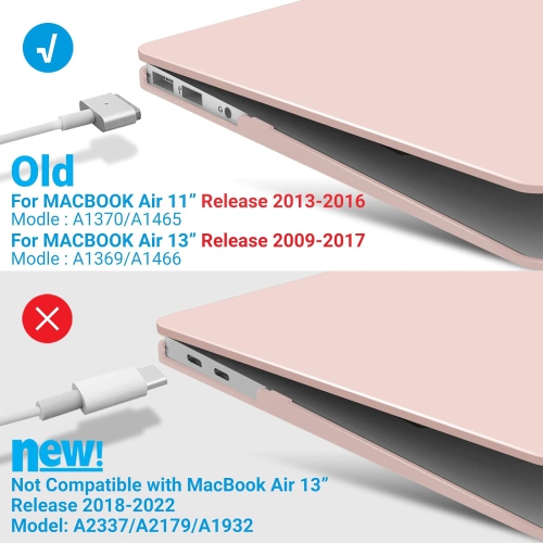Compatible with Old Version MacBook Air 13 Inch Case. Models: A1466 / CA-A1369, Plastic