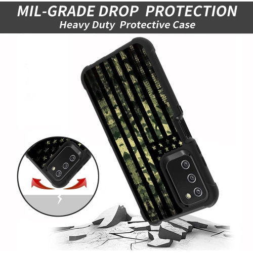 Pour les étuis pour Galaxy A03S de Samsung, les chutes hybrides 3-en-1 robustes en plastique rigide et silicone souple