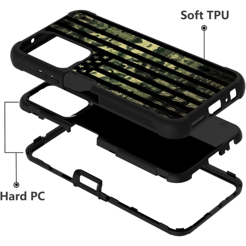 Pour les étuis pour Galaxy A03S de Samsung, les chutes hybrides 3-en-1 robustes en plastique rigide et silicone souple
