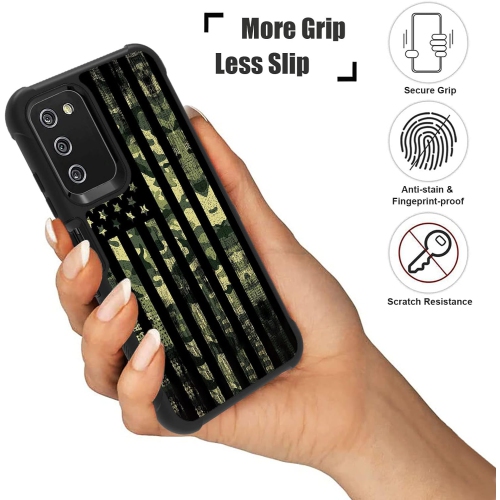 Pour les étuis pour Galaxy A03S de Samsung, les chutes hybrides 3-en-1 robustes en plastique rigide et silicone souple