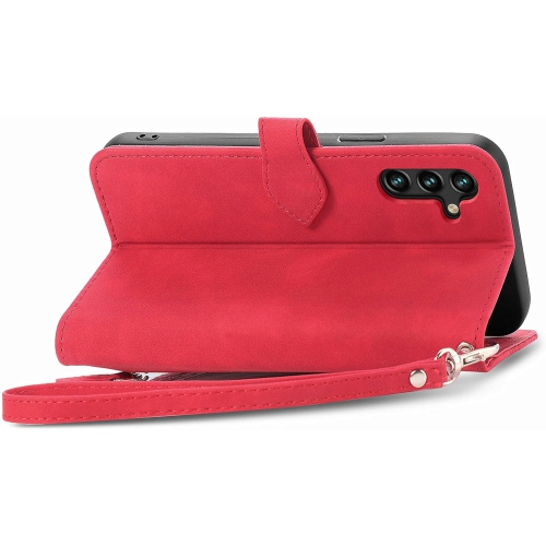 Samsung Galaxy A13 5G Wallet Case Zipper Pocket with Card Holder Slot Magnetic Closure Lanyard Flip Cover