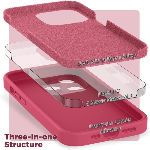 Silicone Case Compatible with iPhone 14 Pro Case 6.1 inch, with Camera Protection Liquid Silicone Soft